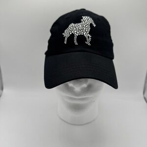 Rhinestone Horse Baseball Black Cap Hat Y2K